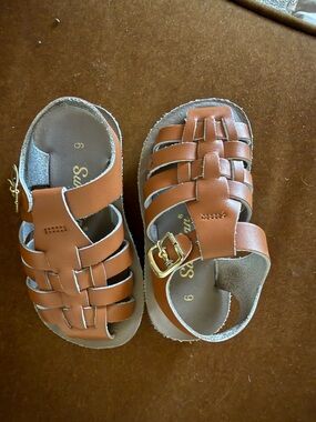 Salt Water Sandals by Hoy Kids Tan Woven Fisherman Sandals